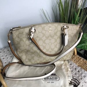 Coach Small Kelsey Cream Signature Crossbody Bag